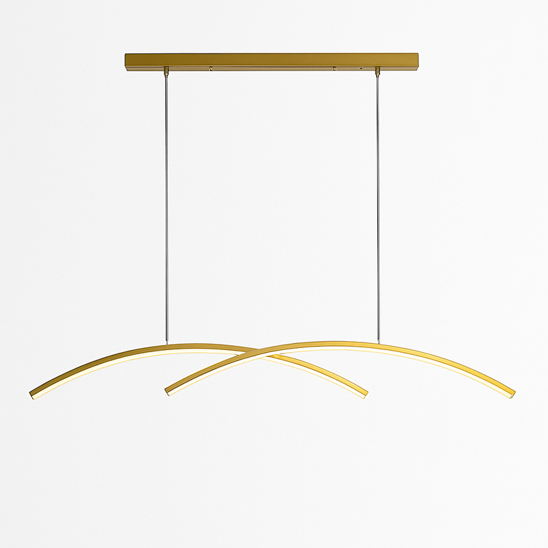 Lustre design LED en forme d'arc métallique Roxanna