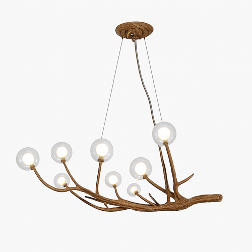 Lustre design moderne en forme de branches d'arbres avec plusieurs lampes LED