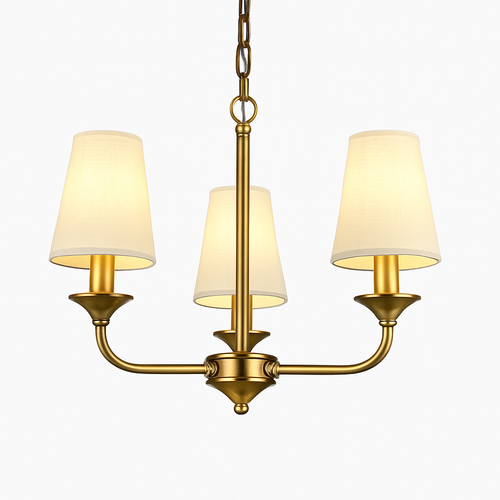 Lustre doré avec abat-jours Royal