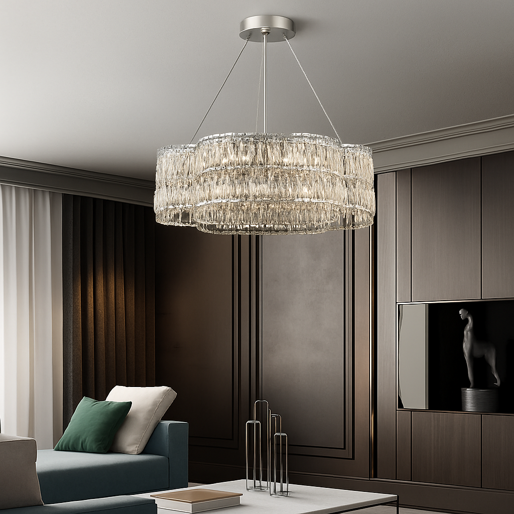 lustre en cristal moderne pour éclairage intérieur élégant - vue 4 sur 10