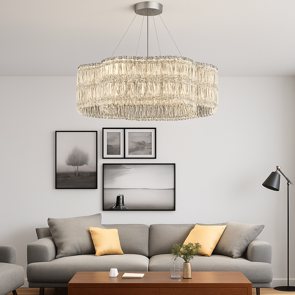 lustre en cristal moderne pour éclairage intérieur élégant - vue 6 sur 10
