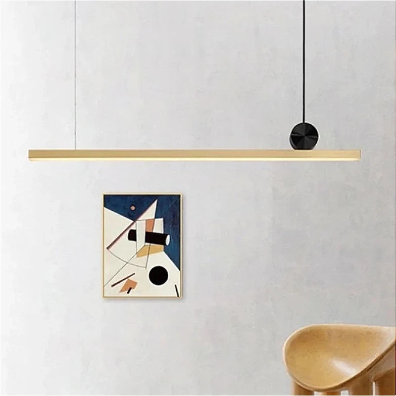 lustre en métal doré moderne pour décoration intérieure élégante
