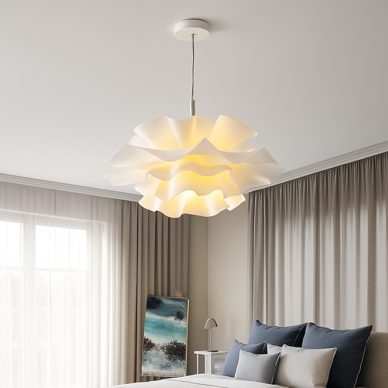 Lustre à fleurs blanches design nordique suspension pour chambre salon Bar lampe à manger chambre d'enfants suspension danoise