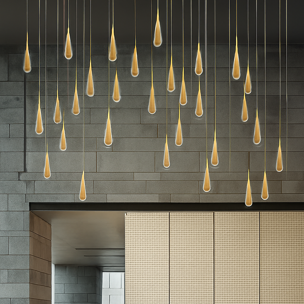 lustre goutte d'eau en cristal pour décoration intérieure - vue 4 sur 16