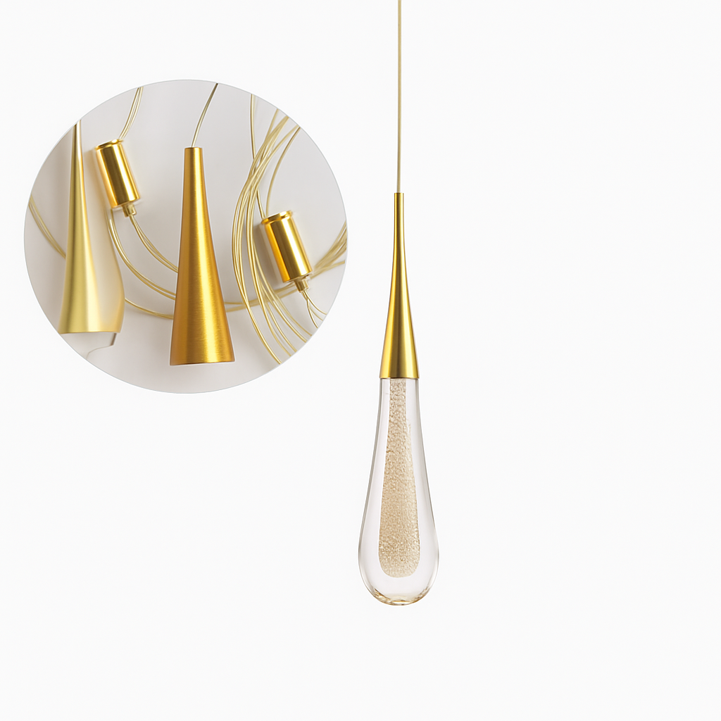 lustre goutte d'eau en cristal pour décoration intérieure - vue 13 sur 16
