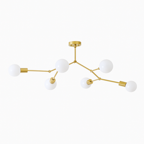 Lustre industriel LED avec plusieurs branches métalliques Rally