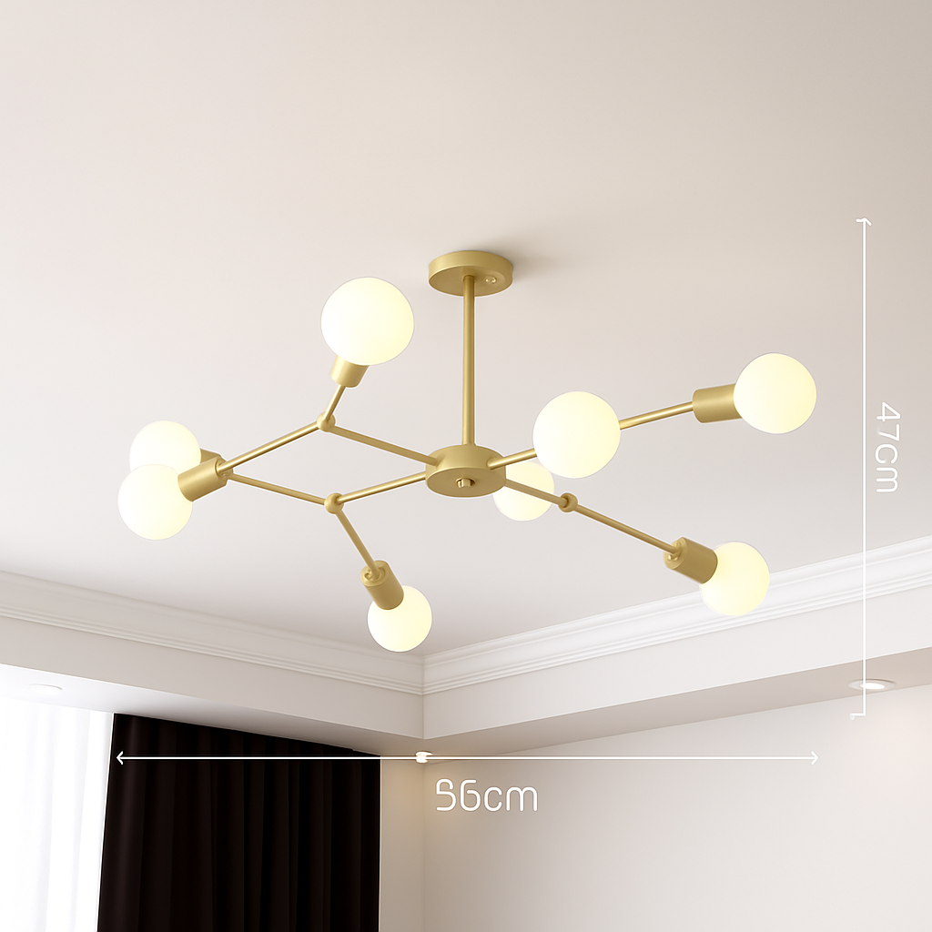 Lustre industriel LED avec plusieurs branches métalliques Rally - vue 14 sur 15