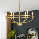 Lustre industriel rétro en fer à 6 têtes