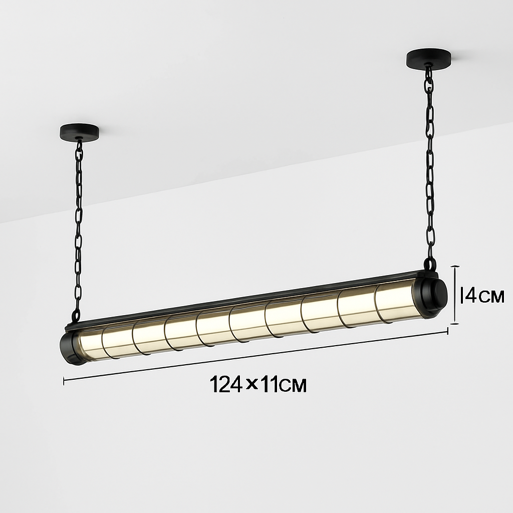 lustre industriel rétro en métal avec lumière led - vue 9 sur 15