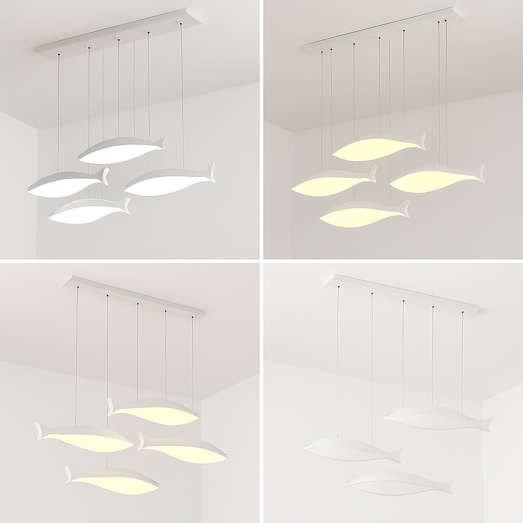 lustre led acrylique suspendu forme de poisson moderne - vue 4 sur 6
