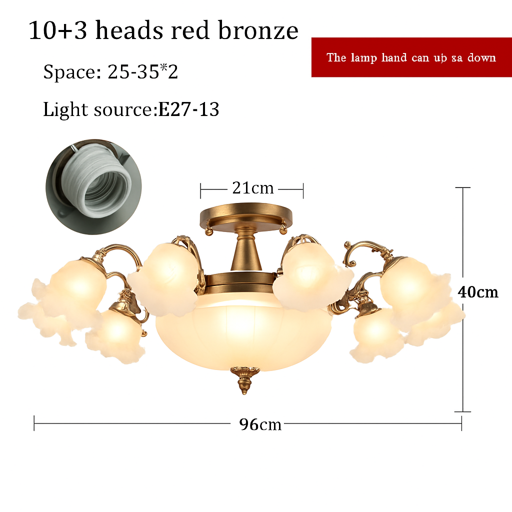 Lustre à LED avec abat-jour en fleurs - vue 5 sur 19