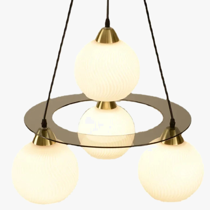 Lustre LED en cristal à trois têtes rondes