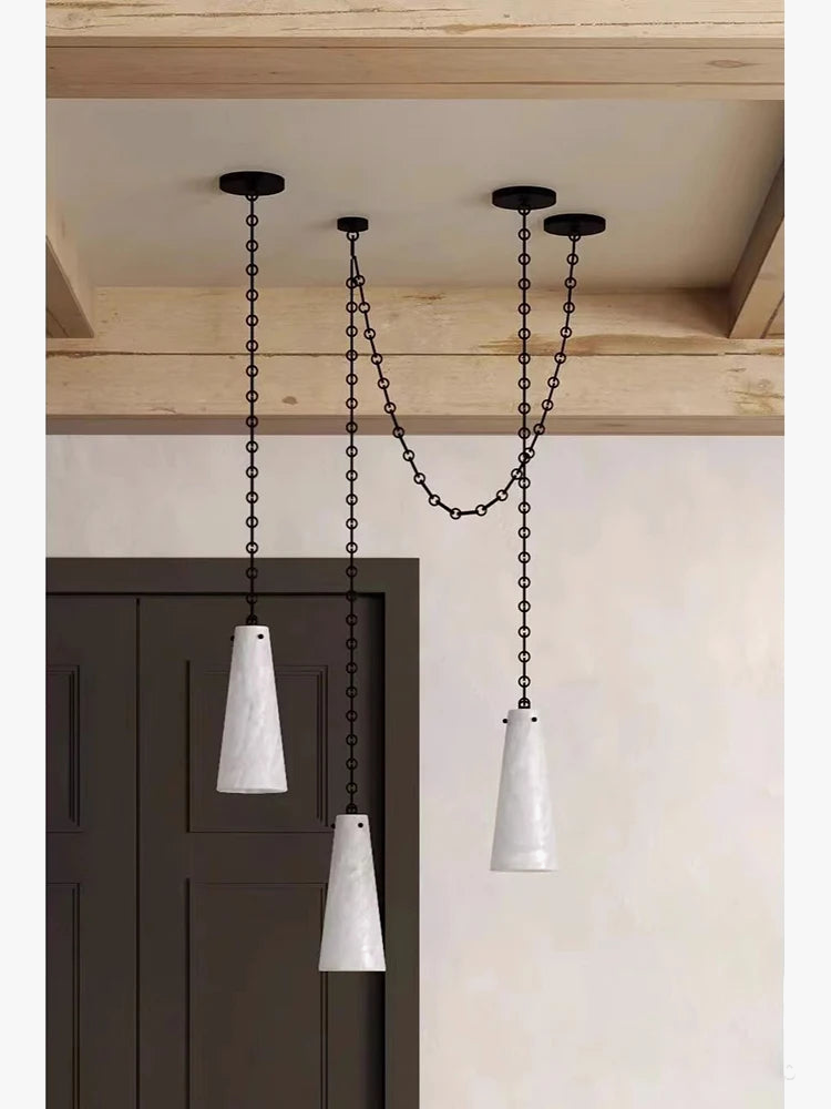 lustre led en marbre sur mesure décoration intérieure