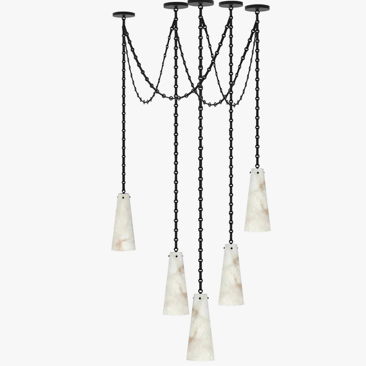 lustre led en marbre sur mesure décoration intérieure