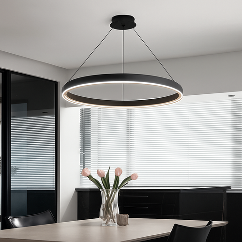 lustre led minimaliste moderne anneau rond suspension décoratif