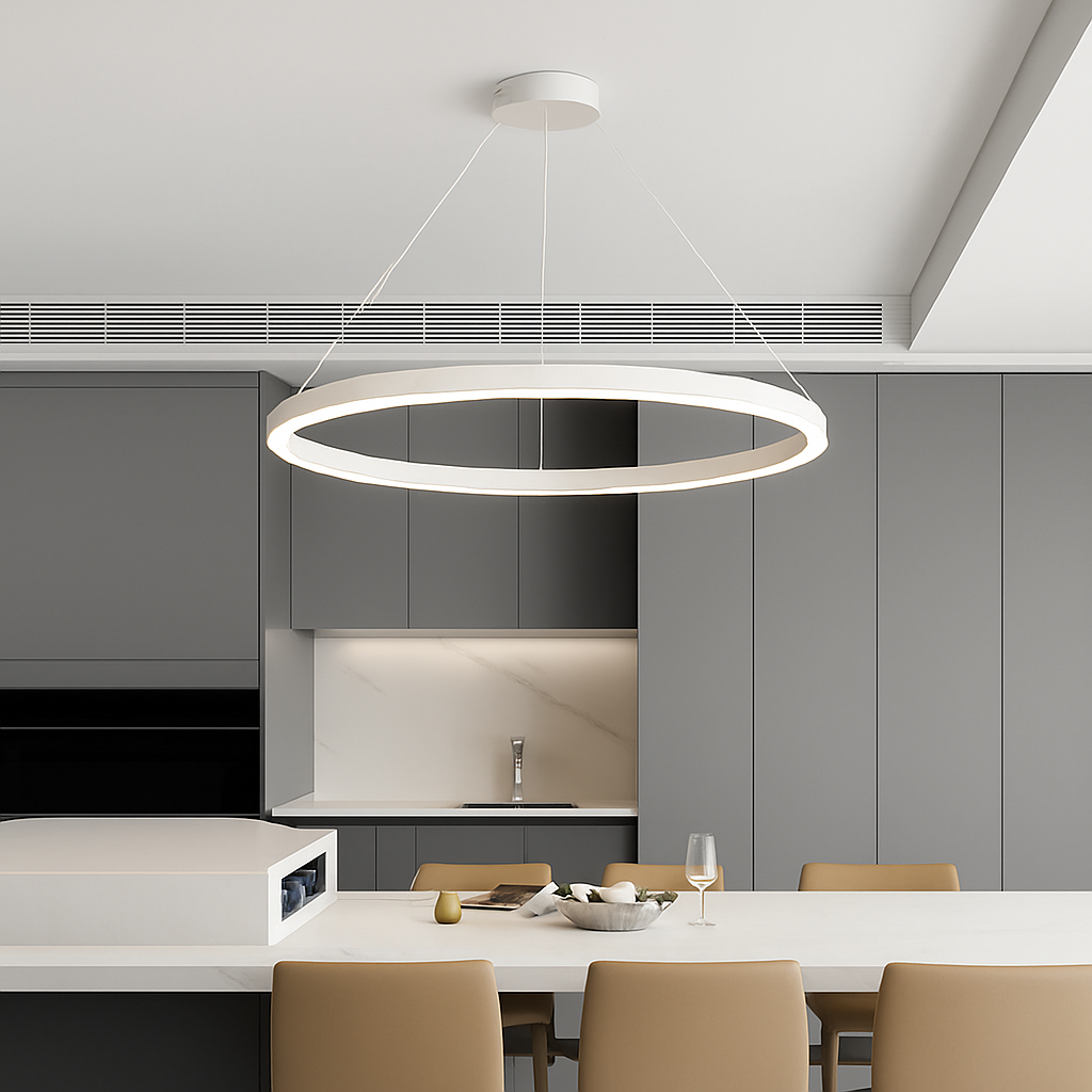 lustre led minimaliste moderne anneau rond suspension décoratif