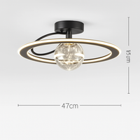 lustre led moderne de luxe avec boules de verre dorées