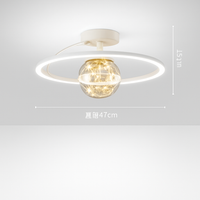 lustre led moderne de luxe avec boules de verre dorées
