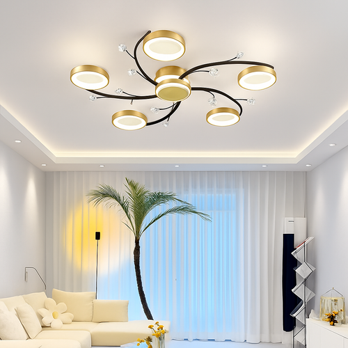 lustre led moderne en cristal pour éclairage intérieur