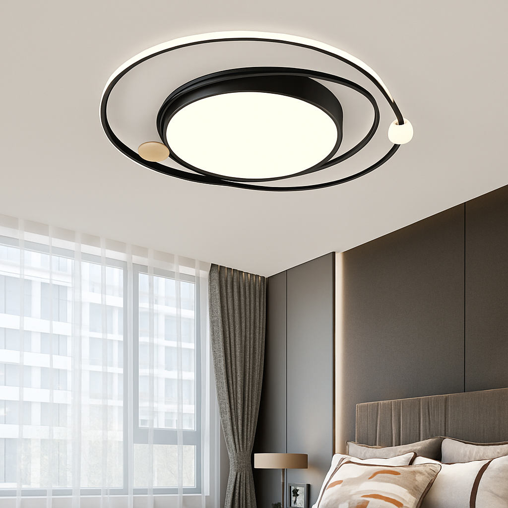 Lustre Led moderne plafonniers simples chambre chevet cuisine plafonnier étude éclairage intérieur à intensité variable - vue 6 sur 13