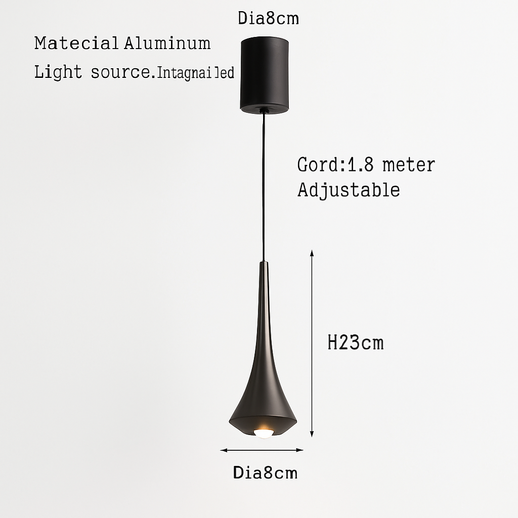 lustre led nordique anti-éblouissant en aluminium à intensité variable - vue 7 sur 8