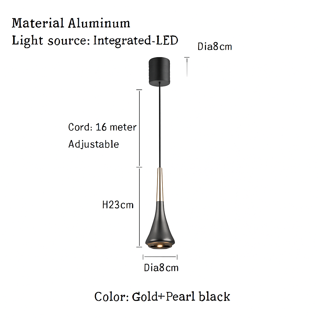 lustre led nordique anti-éblouissant en aluminium à intensité variable - vue 9 sur 8