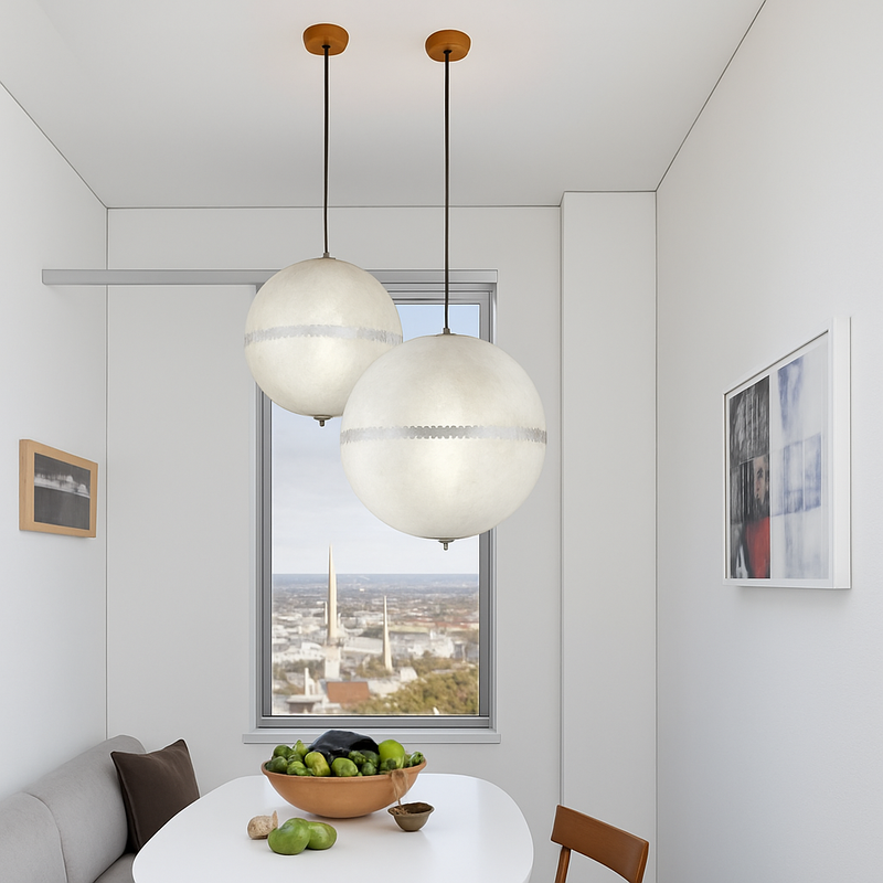 lustre lune led design italien en fibre de verre