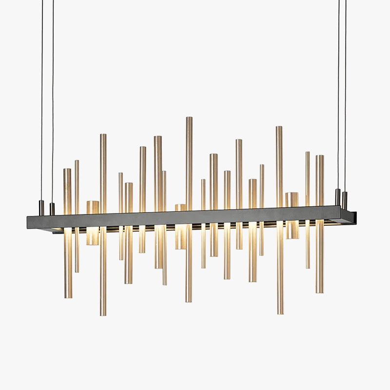 lustre minimaliste en acier inoxydable noir design moderne