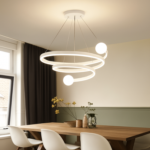 lustre moderne créatif en spirale pour décoration intérieure