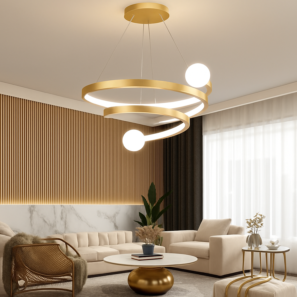 lustre moderne créatif en spirale pour décoration intérieure - vue 5 sur 15