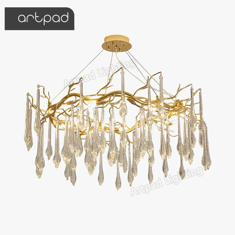 lustre moderne en cristal pour décoration intérieure élégante