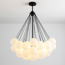 lustre moderne en verre dépoli avec suspension