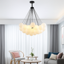 lustre moderne en verre dépoli avec suspension