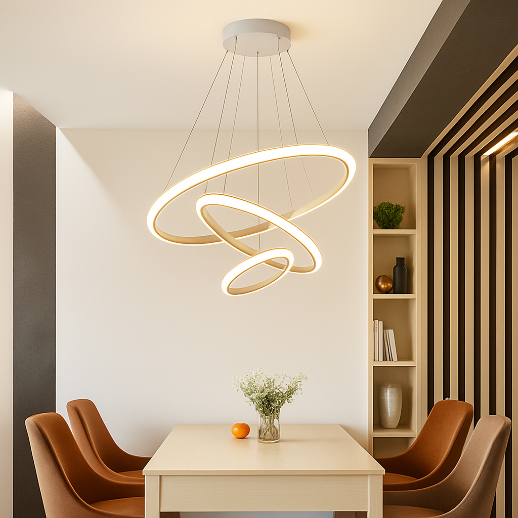 lustre moderne à LED pour décoration intérieure élégante - vue 7 sur 21