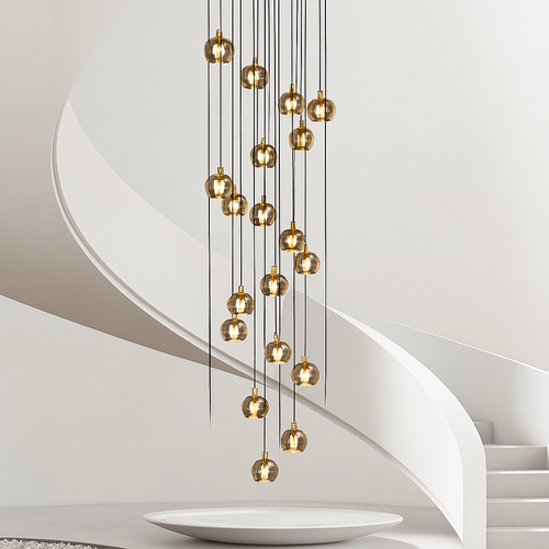 lustre moderne noir et doré éclairage led design élégant