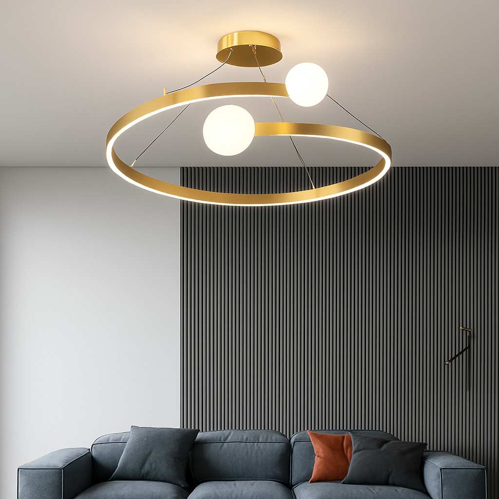 lustre nordique design minimaliste éclairage créatif incurvé
