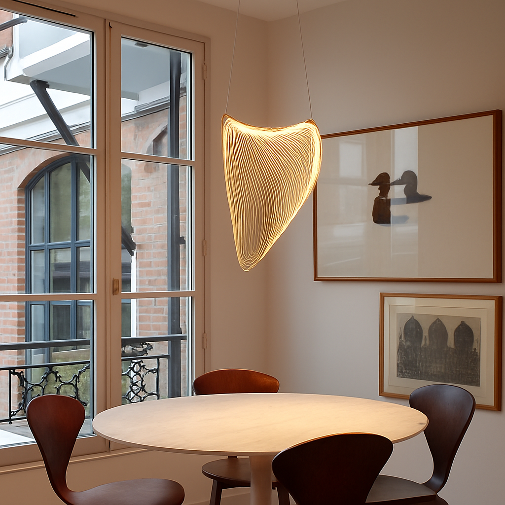 Lustre nordique en bois acrylique nid d’oiseau suspension LED lumières Table cuisine salle à manger décor à la maison éclairage intérieur Lustres - vue 4 sur 7