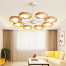 lustre nordique en bois avec abat-jour rond suspendu