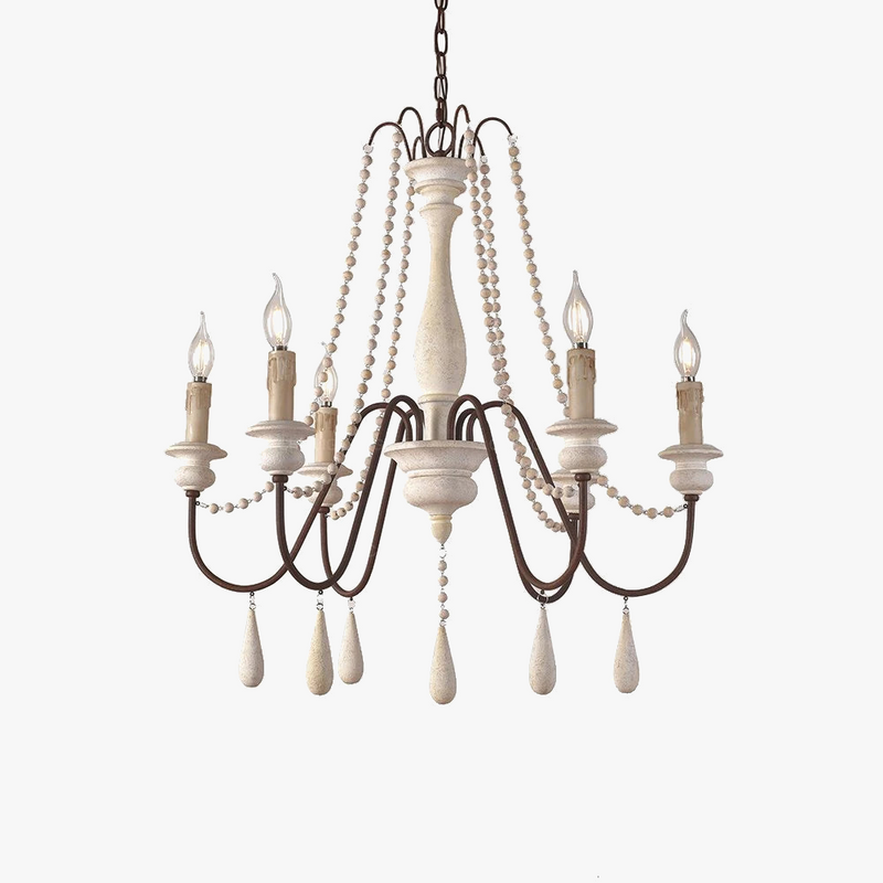 Lustre nordique en bois rétro blanc vintage gris suspendu pour cuisine/chambre à coucher salon 3/6/8/12 lumières salon