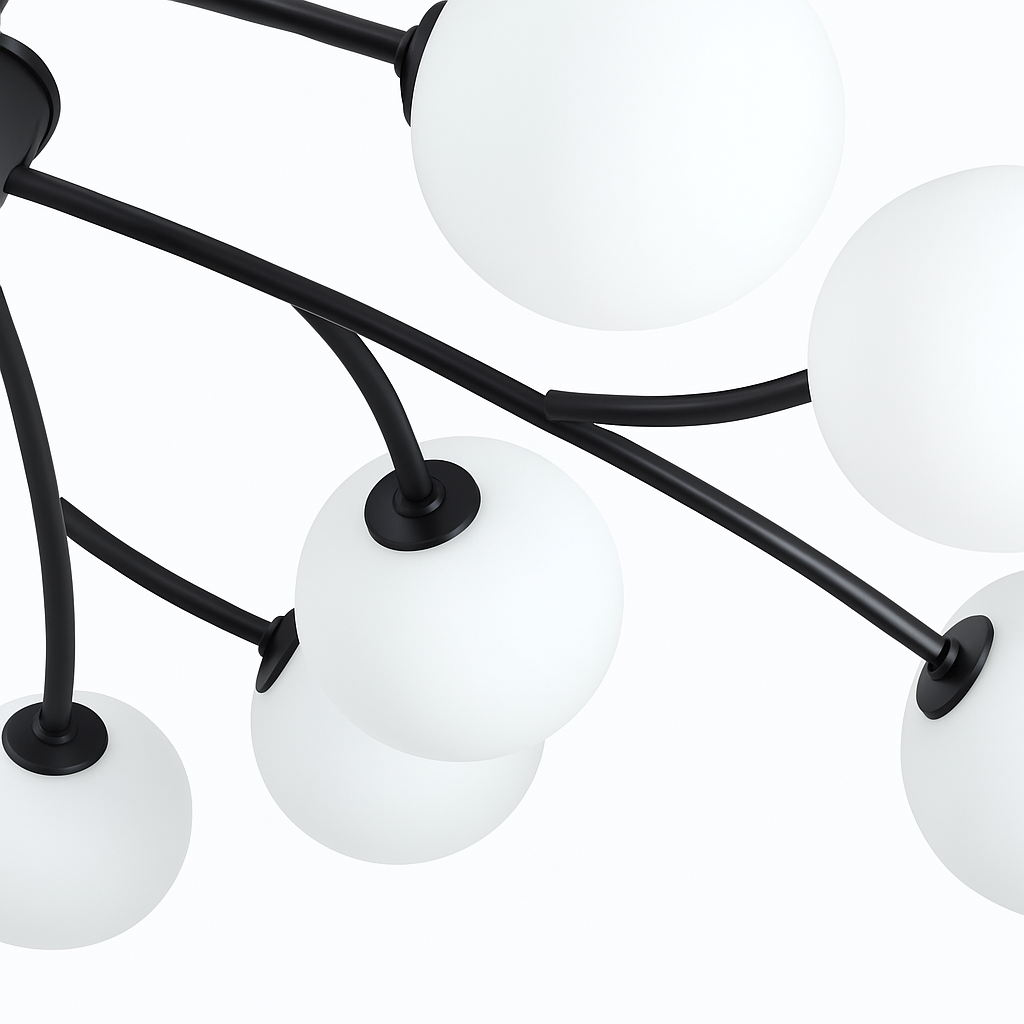 lustre nordique led boule de verre décoratif pour maison - vue 6 sur 14