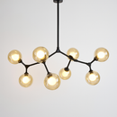 lustre nordique led créatif avec abat-jour multicolore en verre