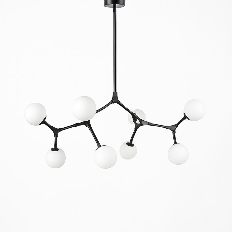 lustre nordique led créatif avec abat-jour multicolore en verre