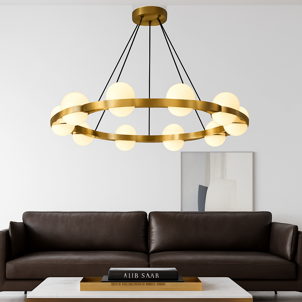 Lustre rond design led moderne - vue 3 sur 9