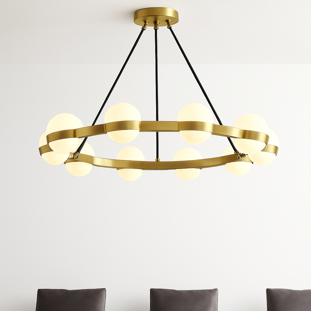 Lustre rond design led moderne - vue 4 sur 9