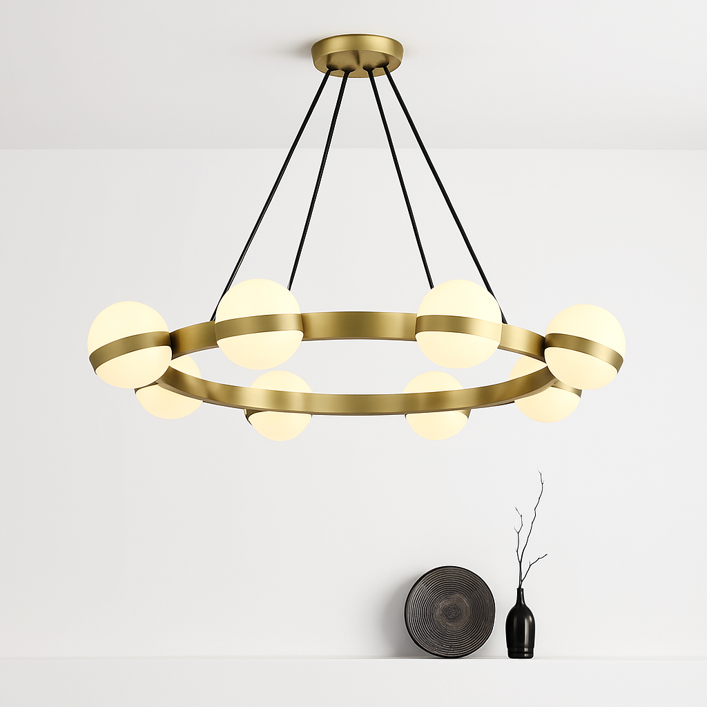 Lustre rond design led moderne - vue 5 sur 9