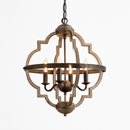 Lustre rustique en métal vintage avec lampes bougies