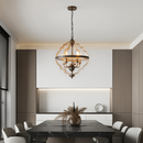 Lustre rustique en métal vintage avec lampes bougies