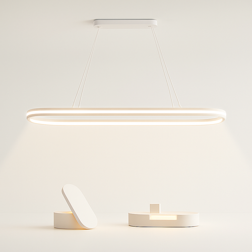 lustre Simple blanc Long moderne LED salon salle à manger chambre Hall décor appareil ménager éclairage intérieur