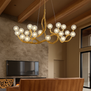 lustre suspendu en résine style moderne lampe rétro branche d'arbre