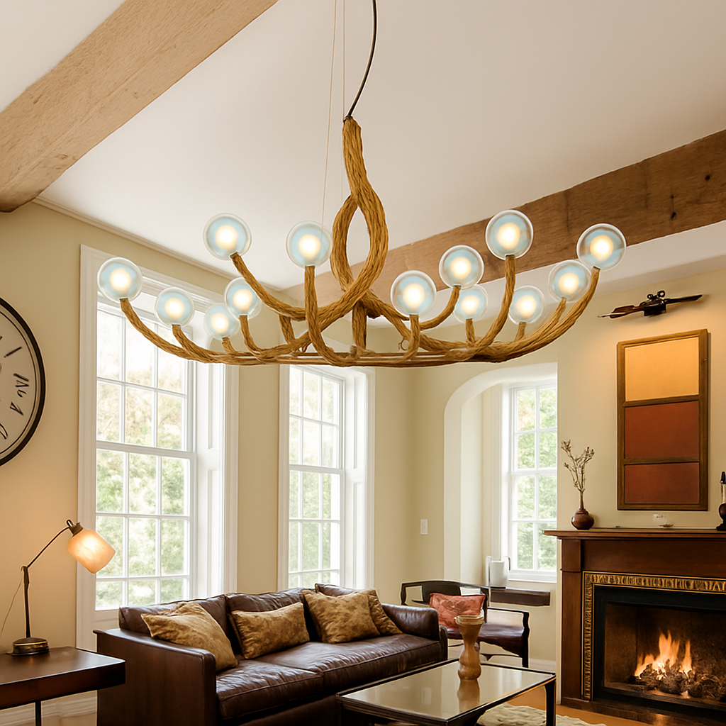 lustre suspendu en résine style moderne lampe rétro branche d'arbre - vue 3 sur 10